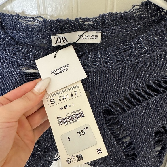 Zara cropped & distressed sweater - Picture 3 of 3